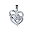 Sterling Silver Heart Pendant with Cubic Zircons 18K Gold Plated for Women