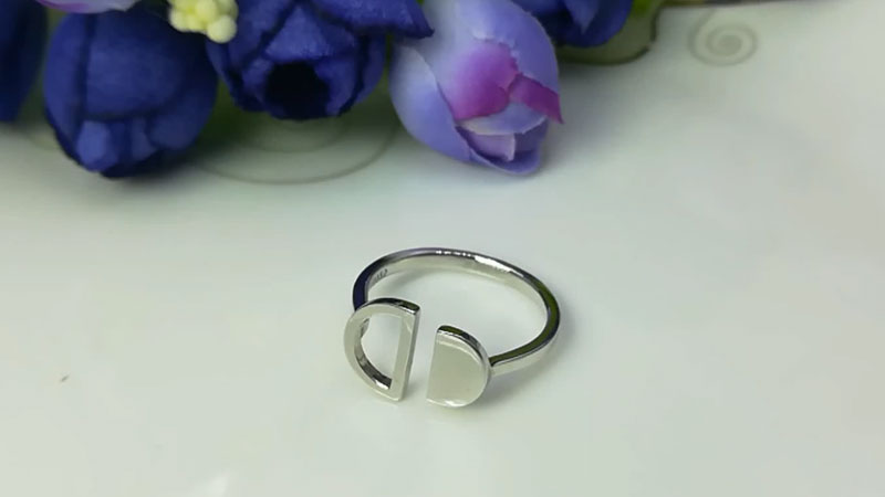 Letter D 925 Sterling Silver Open Ring For Women