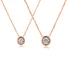 18K Rose Gold Pendant Necklace Set with Bezel Set Diamond for Women