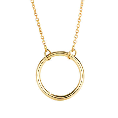 Circle Necklace in 18K Solid Gold for Women