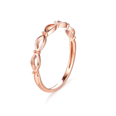 Hollow Engraved Rings in 14K Rose Gold Crown Ring for Women