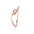 14K Rose Gold Engagement Rings Pave Set with Diamonds Twisted Line for Women