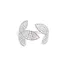 Leaf Cubic Zirconia Rings in Sterling Silver for Women