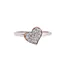 Heart Promise Rings in Sterling Silver Pave Set Cubic Zirconia