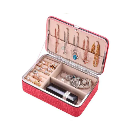 Princess Crocodile Leather Jewelry Box for Traveling