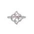 Fan-shaped Zircon Engagement Ring in Sterling Silver for Women