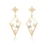 Sterling Silver Pearl Drop Earrings 18K Rose Gold Plated with Zircons