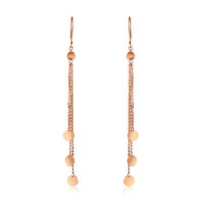 Small Circles 18K Rose Gold Drop Earrings
