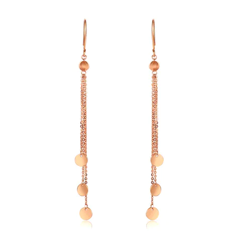 Small Circles 18K Rose Gold Drop Earrings