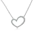 Heart Pendant Necklace in Sterling Silver Pave Set with Cubic Zircons for Women