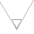 Triangle Silver Pendant Necklace Pave Set Cubic Zircons 18K Gold Plated