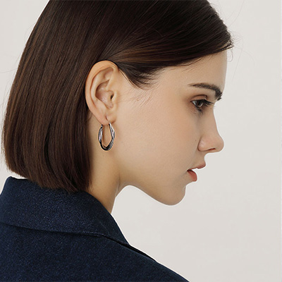 sterling silver huggie earrings