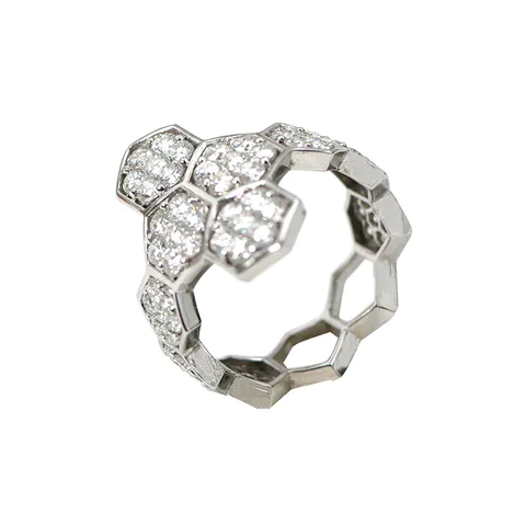 Honeycomb Sterling Silver Cubic Zirconia Rings