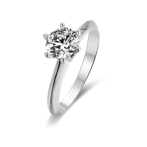 2 Carat Moissanite Solitaire Ring in Best Quality Sterling Silver