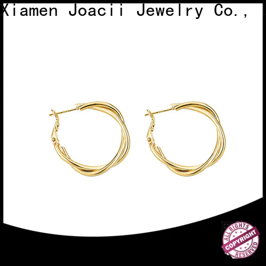 Joacii shaped white gold hoop earrings manufacturer for girlfriend