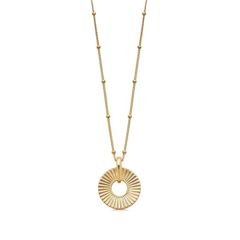 Vintage Circle Necklace Silver Jewellery with Gold Plated