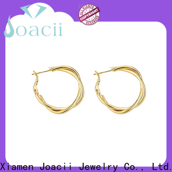 Joacii pure white gold hoop earrings manufacturer for gifts