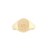 14K Custom Signet Gold Band Ring With Diamonds for Women