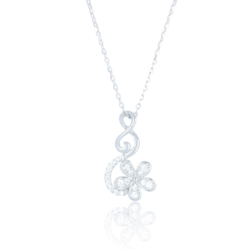 elegant white gold diamond necklace design for female-1