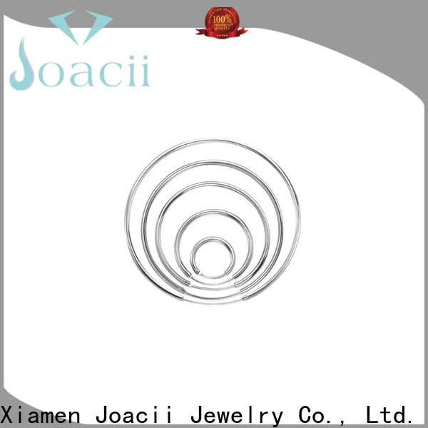 Joacii shaped small silver hoop earrings for girlfriend