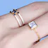Cubic Zirconia Chain Link Ring Gold Plated Silver