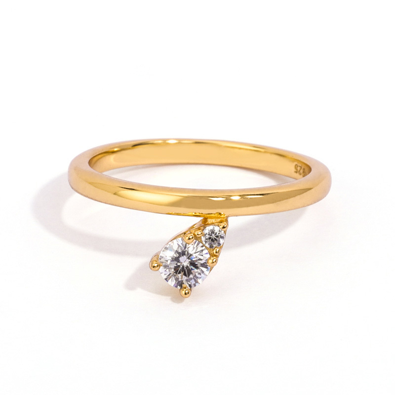 CZ Branch Ring Gold Color