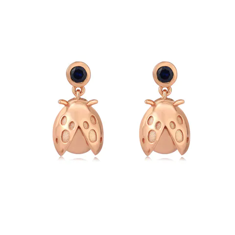 Rose Gold Ladybug Earrings