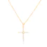 Sterling Silver Cubic Zirconia Cross Necklace Gold Plated