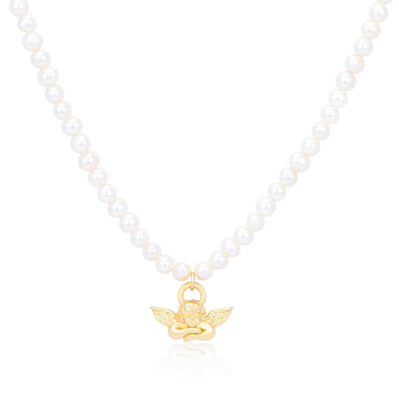 Pearl Cupid Pendant Necklace