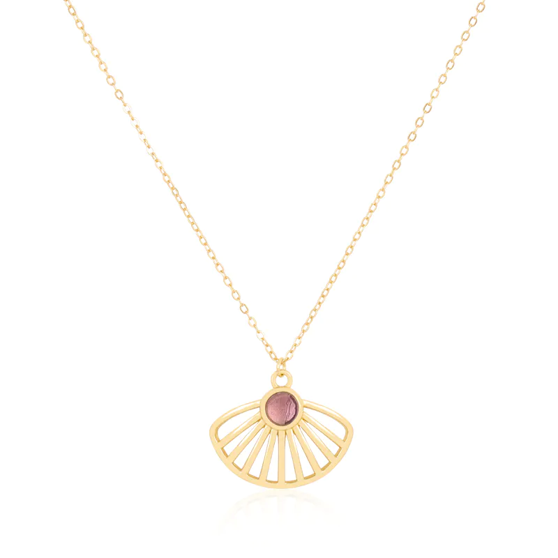 Peridot Sunrise Shell Necklace