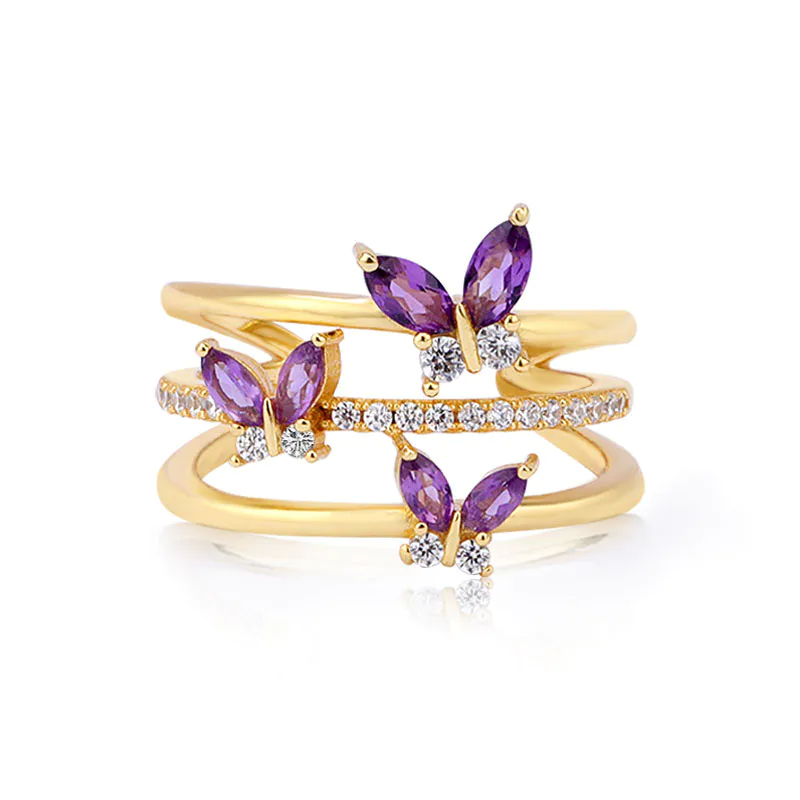 Purple Butterfly Ring