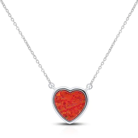 Red Heart Opal Necklace