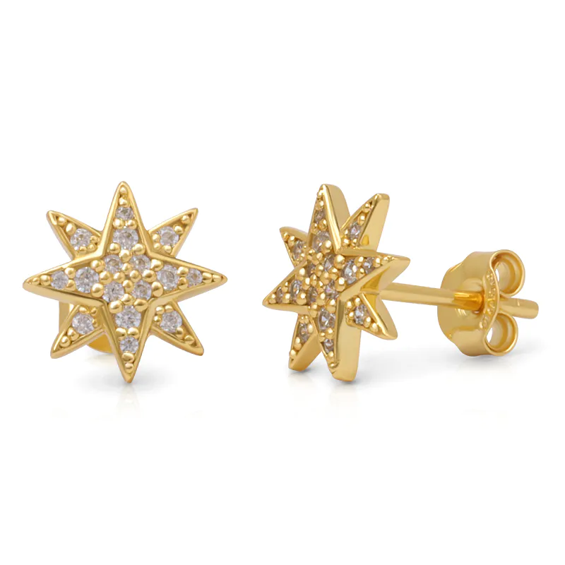 Eight-pointed Star Stud Earring