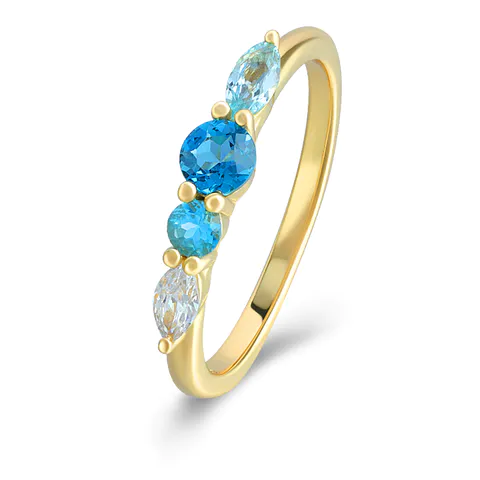 Colorful Topaz Marquise Ring