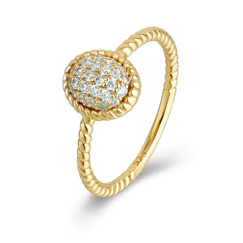 Oval Retro CZ Twisted Ring