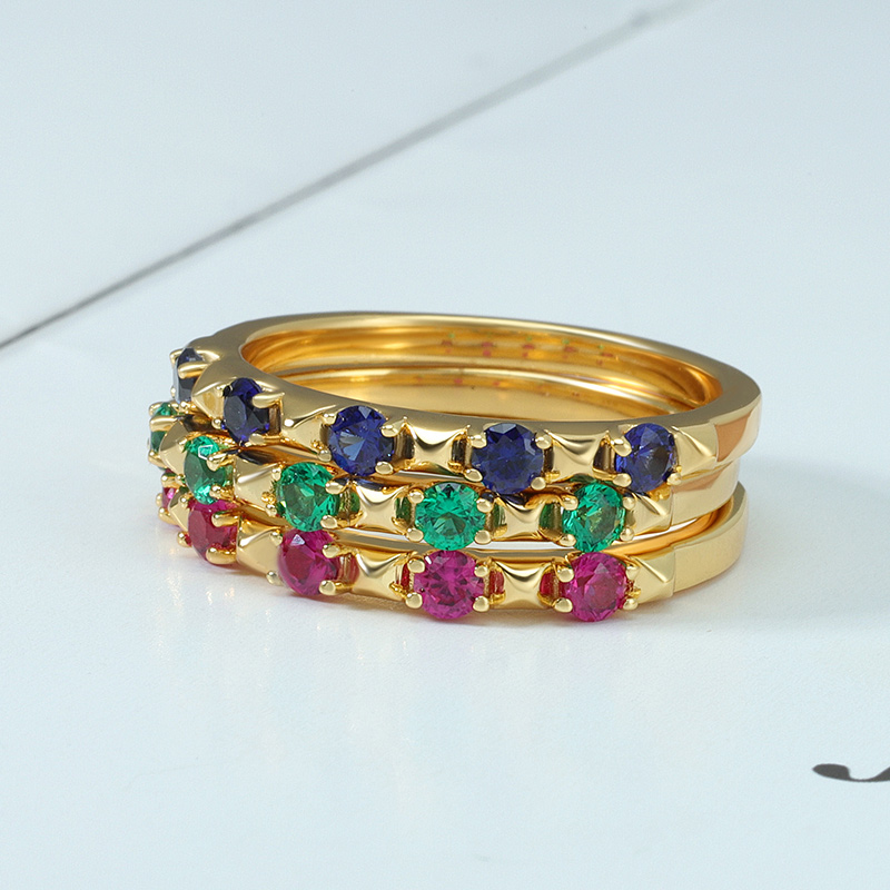 Natural Stone Gemstone Ring Ruby Sapphire Emerald