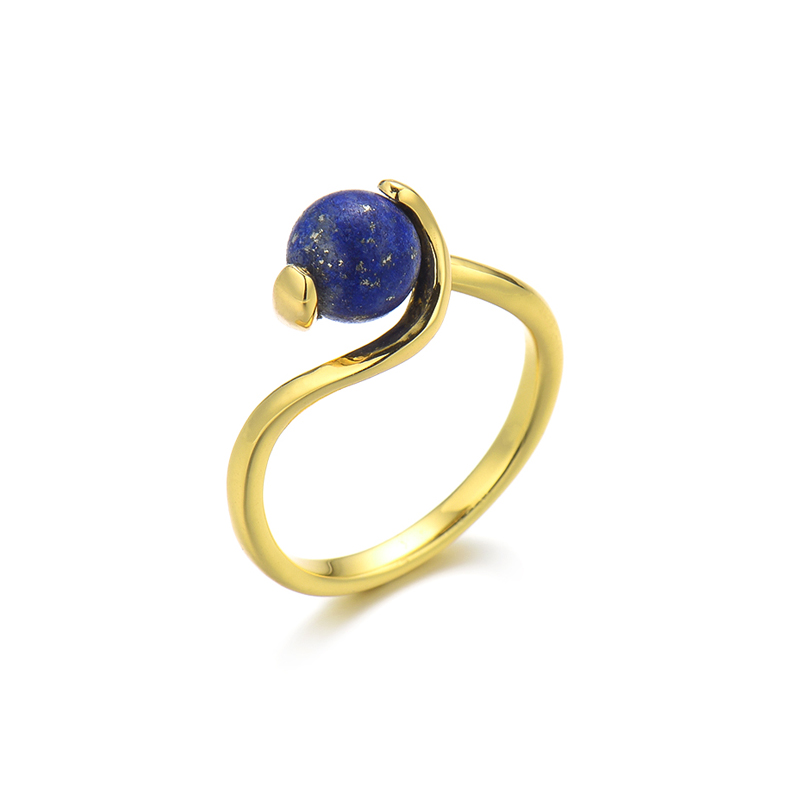 Ball Lapis Lazuli Ring