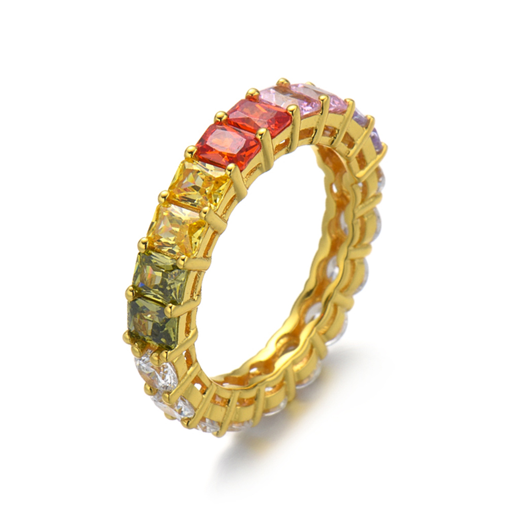 Colorful Baguette Eternity Band