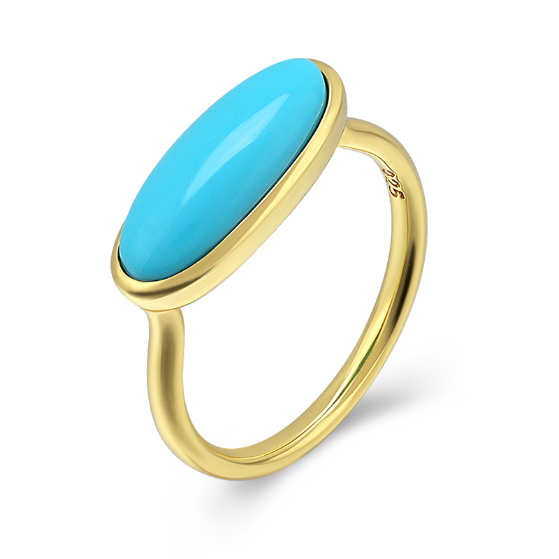 Geometric Synthetic Turquoise Ring