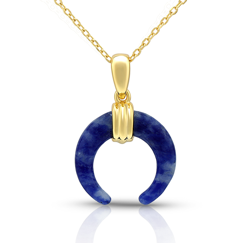Moon Lapis Lazuli Pendant Necklace