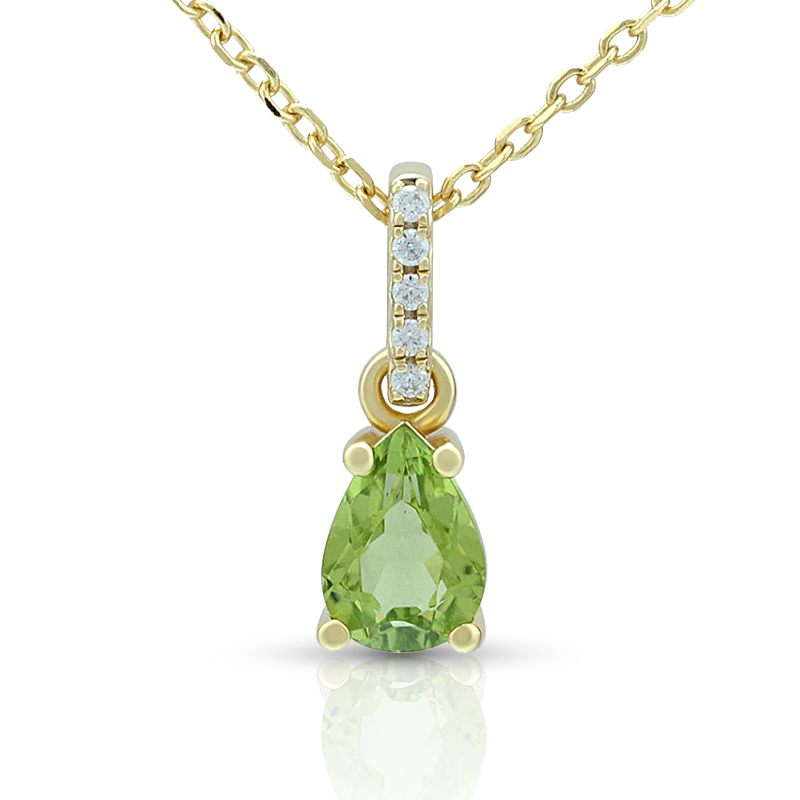 Pyriform Peridot Birthstone Necklace