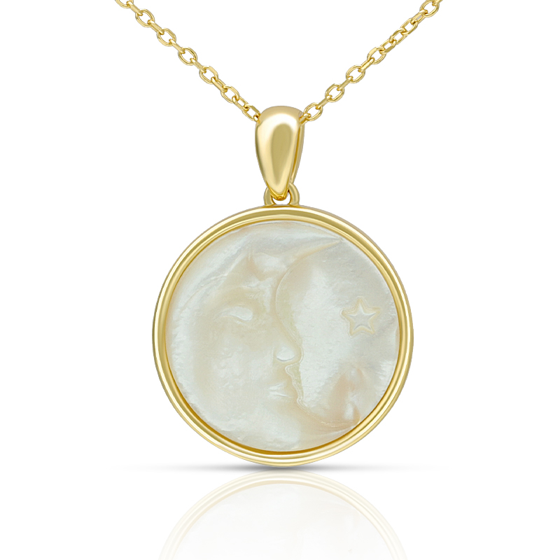 Moon White Shell Pendant Necklace