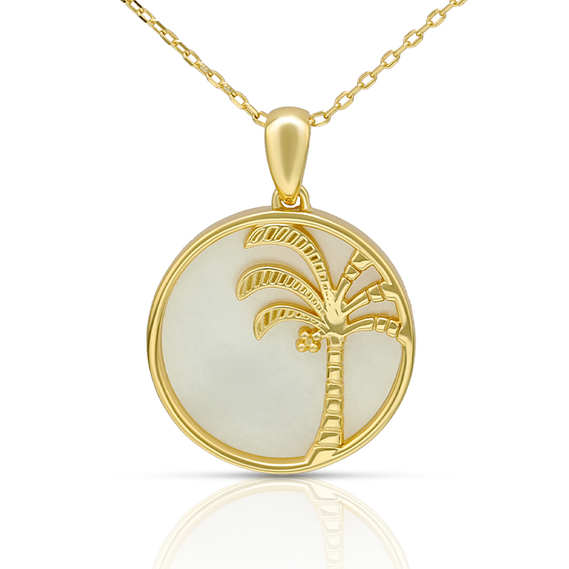 Tree Mother of Pearl Disc Necklace