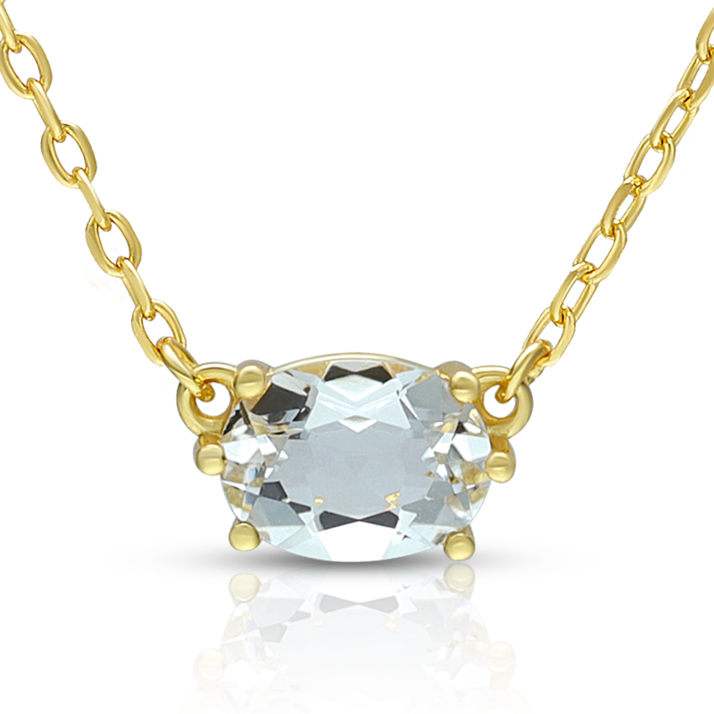 April Rock Crystal  Birthstone Necklace