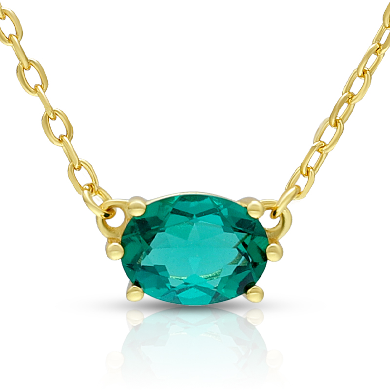 May Nano Emerald Birthstone Necklace