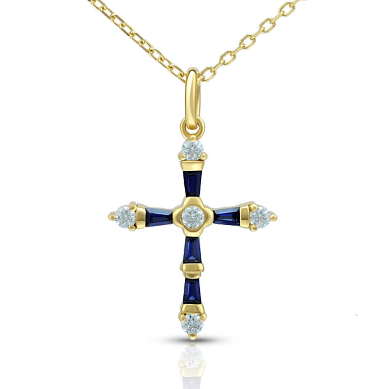 Simulate Blue Sapphire Necklace