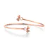18K Rose Gold Bangle with Diamonds Heart for Women