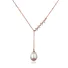 Y-Shaped Sterling Silver Pearl Drop Necklace for Ladies