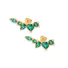 Green Cubic Zirconia Earrings Gold Plated for Women