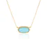 Turquoise Sterling Silver Pendant Necklace for Her Gold Plated
